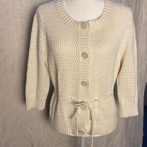 Tommy Hilfiger Button Front Cardigan W/  Waist Drawstring Womens Size XL